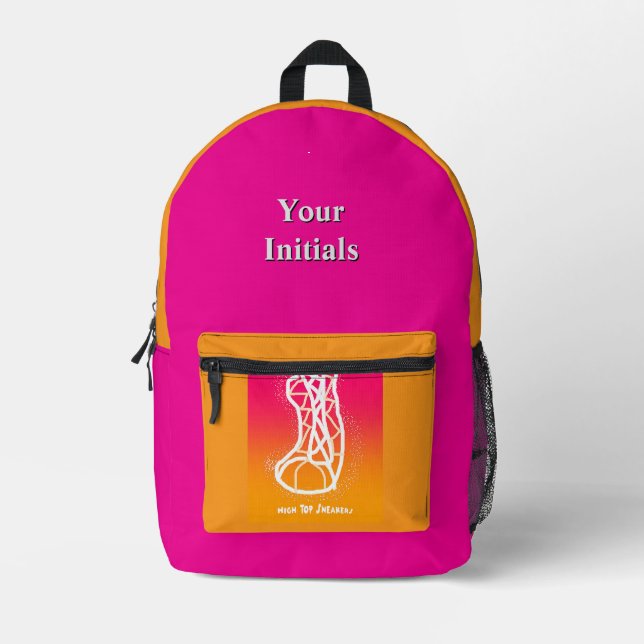 Personalisieren Sie die Initials Pink Gold High To Bedruckter Rucksack (Vorderseite)