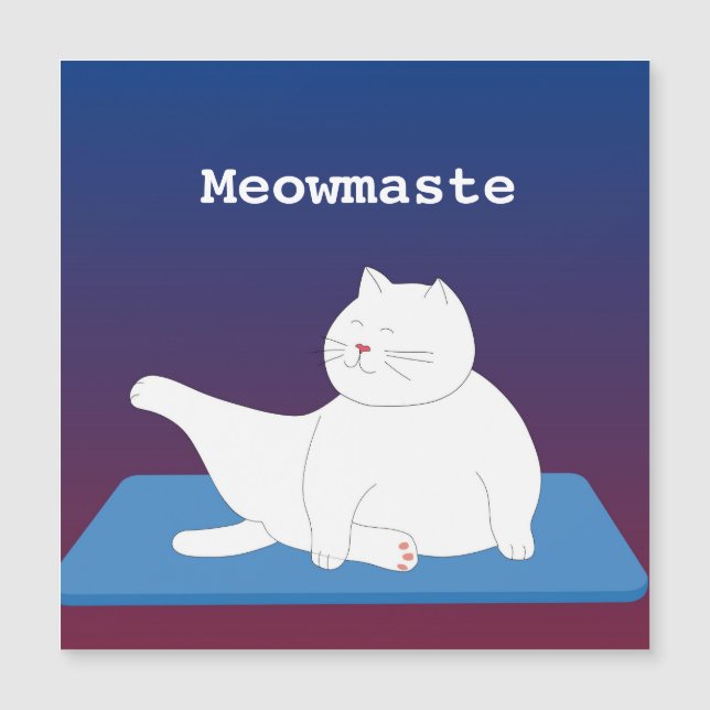 Personalisieren Sie die Magnetkarte der Yogakatze (Vorderseite)