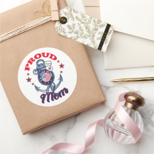 Personalisieren Sie die Mama des Dog Tag Proud der Runder Aufkleber