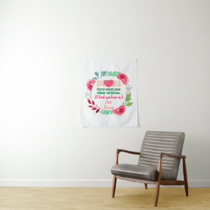 Personalisieren Sie die Mama mit den anderen Kinde Wandteppich