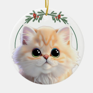Personalisieren Sie die niedliche Haustierkatze Keramik Ornament