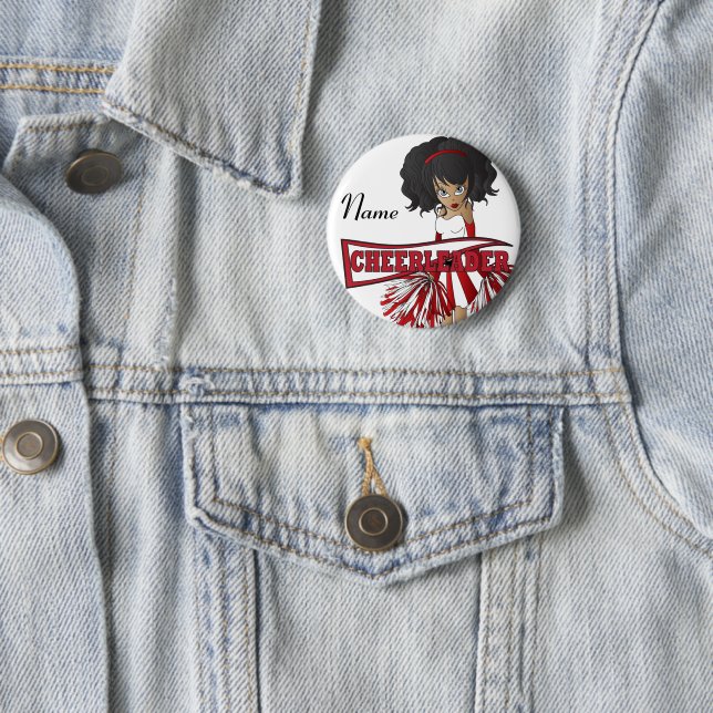 Personalisieren Sie die Niedliche Red Cheerleader  Button (Beispiel)