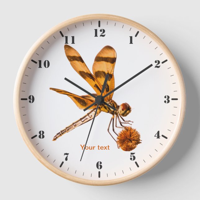 Personalisieren Sie die Orange Dragonfly auf Bur-S Uhr (Vorderseite)