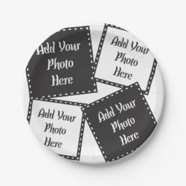 Personalisieren Sie die Papierplatte von 4 Fotos Pappteller