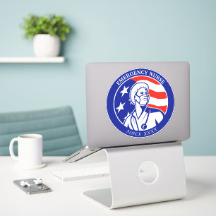 Personalisieren Sie die Patriotic USA Flag RN Regi Aufkleber