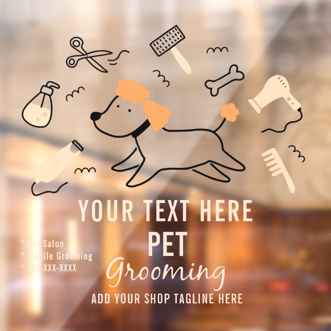 Personalisieren Sie die Pflegewerkzeuge im Geschäf Fensteraufkleber (Blatt 2)