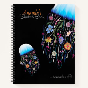 Personalisieren Sie die Quallen der Floral Notizbuch