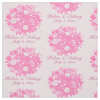 Personalisieren Sie die Rosen des Hochzeitswerkes Stoff