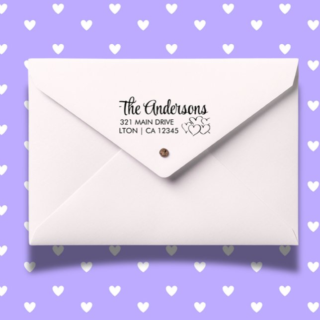 Personalisieren Sie die Rücksendeadresse von Heart Gummistempel (Create heartfelt mail with a Personalize Cat Script Return Address Rubber Stamp.)