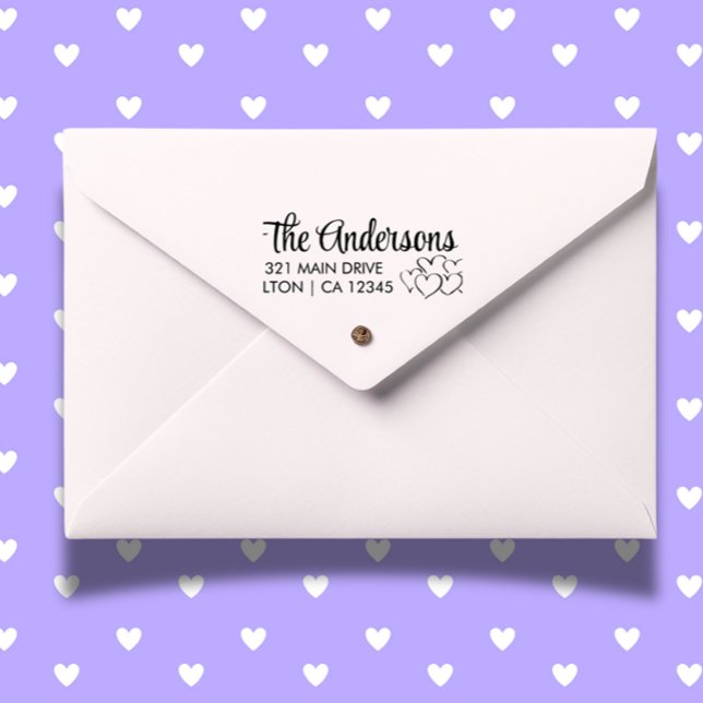 Personalisieren Sie die Rücksendeadresse von Heart Permastempel (Add a heartfelt touch to your mail with our personalized Hearts Script return address  )