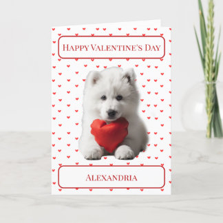 Personalisieren Sie die Samoyed Welppy Valentine C Dankeskarte
