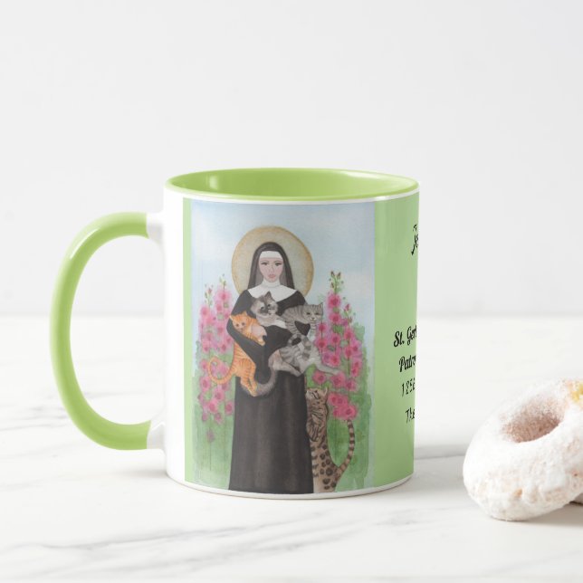 Personalisieren Sie die Schirmherrschaft der Katze Tasse (Mit Donut)