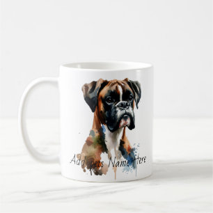 PERSONALISIEREN SIE DIE Tasse "Watercolor BOXER"