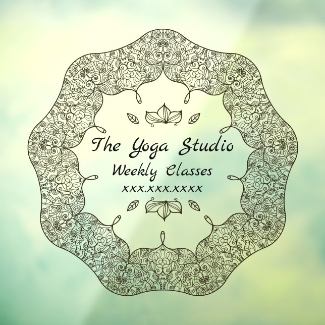 Personalisieren Sie die Vorderseite der Yoga Busin Fensteraufkleber (Blatt 3)