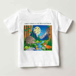 Personalisieren Sie die Waldtiere am Bergstrom Baby T-shirt