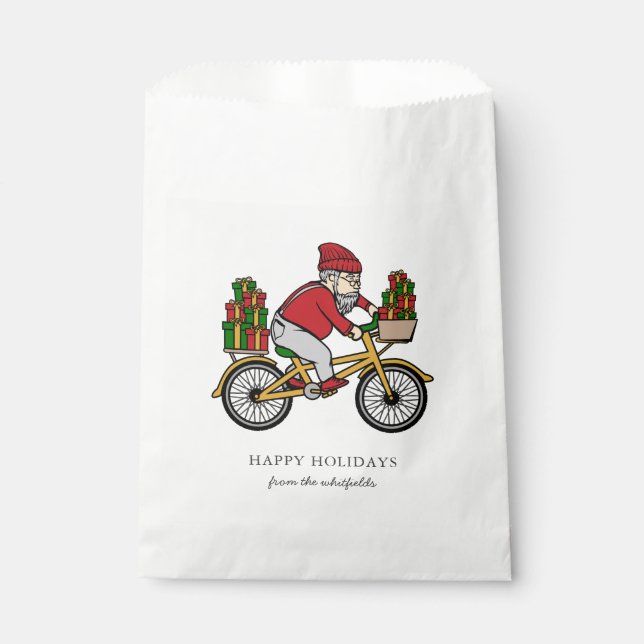 Personalisieren Sie die Weihnachtszeit für Cyclist Geschenktütchen (Vorderseite)
