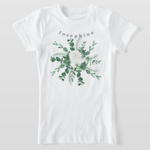 Personalisieren Sie die White Rose Bouquet Eukalyp T-Shirt