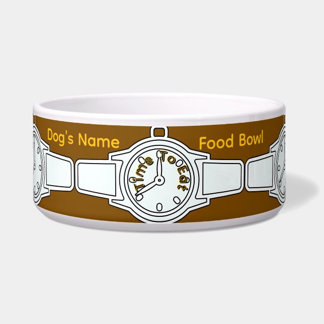 Personalisieren Sie die Zeit des Hundes, um Brown  Napf (Vorderseite)