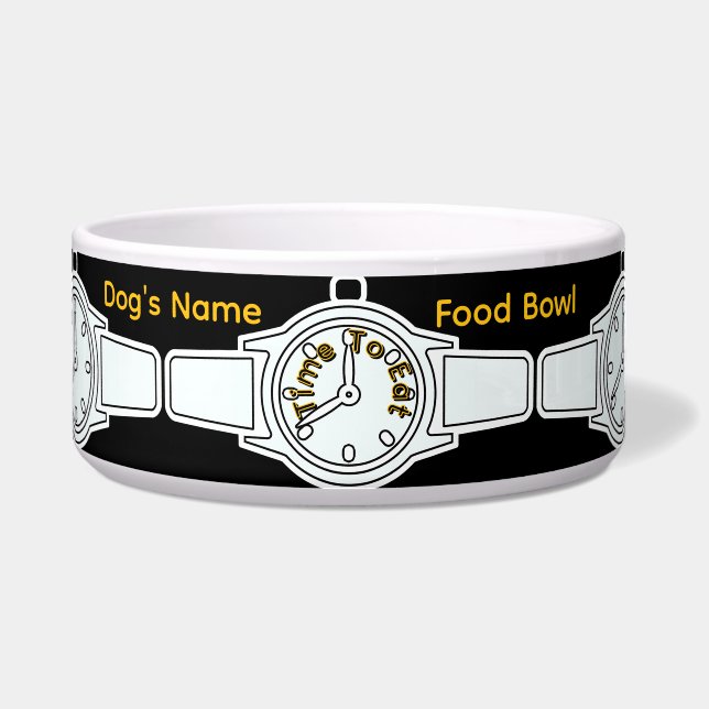 Personalisieren Sie die Zeit des Hundes, um schwar Napf (Vorderseite)