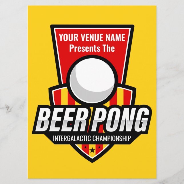Personalisieren Sie diese Beer Pong Logo Rules Car Programm (Vorderseite)