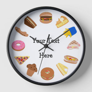 Personalisieren Sie diese Food Graphics Man Höhle  Wanduhr