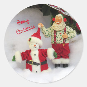 Personalisieren Sie diese Weihnachtsbauten mit ein Runder Aufkleber