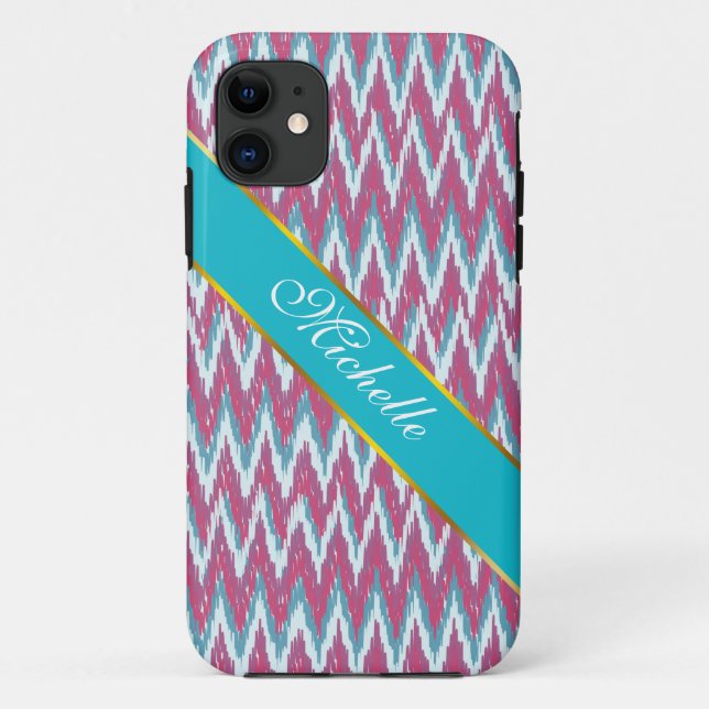 Personalisieren Sie diesen Aquamarinen Glitzer Zig Case-Mate iPhone Hülle (Rückseite)