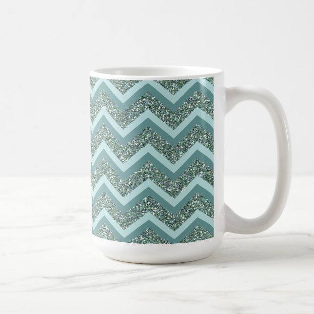Personalisieren Sie diesen Aquamarinen Glitzer Zig Tasse (Rechts)