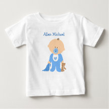 Personalisieren Sie diesen Blue Baby Boy Romper
