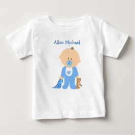 Personalisieren Sie diesen Blue Baby Boy Romper Baby T-shirt