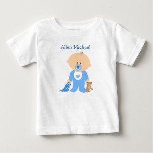 Personalisieren Sie diesen Blue Baby Boy Romper T-shirt