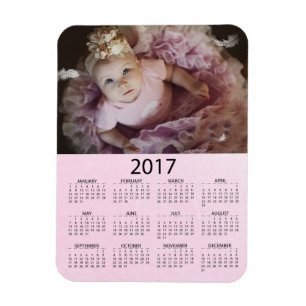 Personalisieren Sie diesen Pink-Minikalender 2017 Magnet