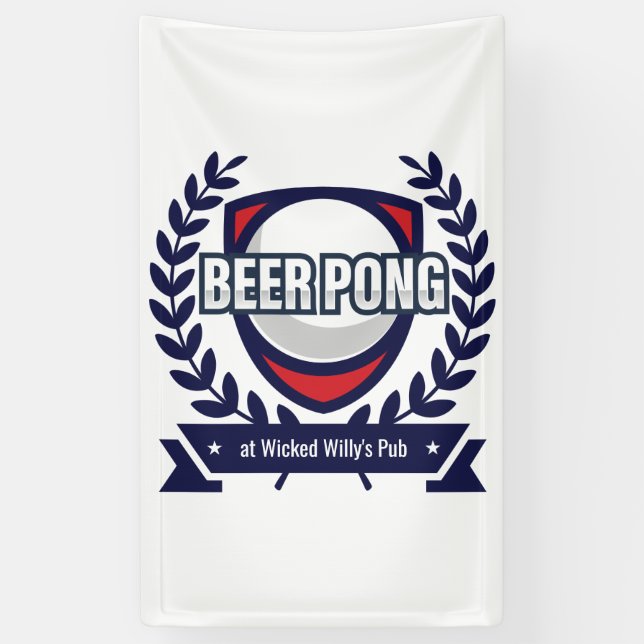 Personalisieren Sie dieses Beer Pong Logo Banner (Vertikal)