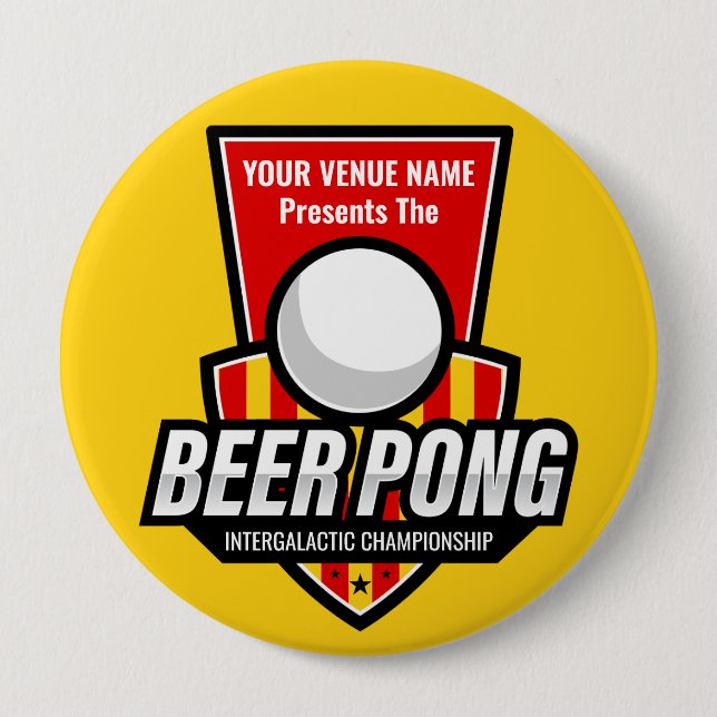 Personalisieren Sie dieses Beer Pong Logo Button (Vorderseite)