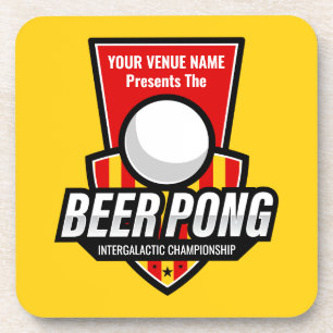 Personalisieren Sie dieses Beer Pong Logo Getränkeuntersetzer