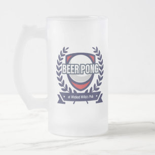 Personalisieren Sie dieses Beer Pong Logo Mattglas Bierglas
