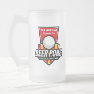 Personalisieren Sie dieses Beer Pong Logo Mattglas Bierglas