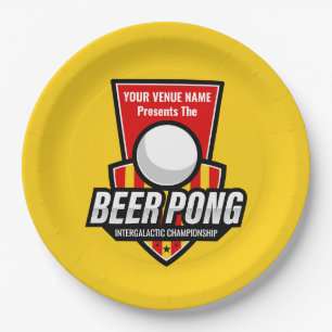 Personalisieren Sie dieses Beer Pong Logo Pappteller