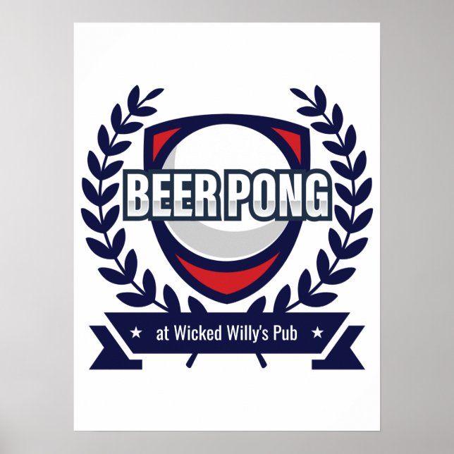 Personalisieren Sie dieses Beer Pong Logo Poster (Vorne)