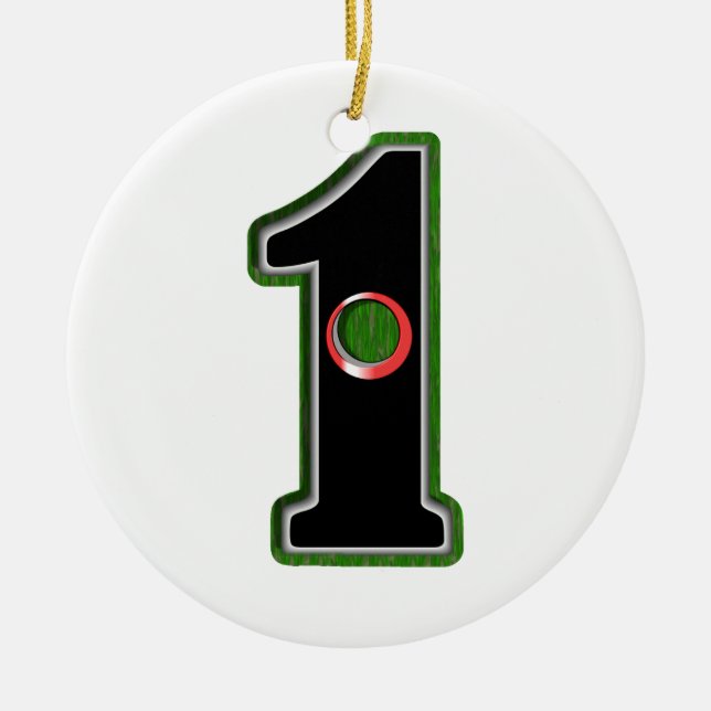Personalisieren Sie dieses glückliche Golfer Hole  Keramikornament (Vorne)