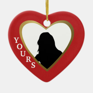 Personalisieren Sie dieses Rote Liebe Herz: Ihre Keramik Ornament