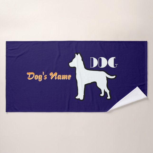 Personalisieren Sie DOG Logo Navy Doggie Badehandtuch (Badehandtuch)