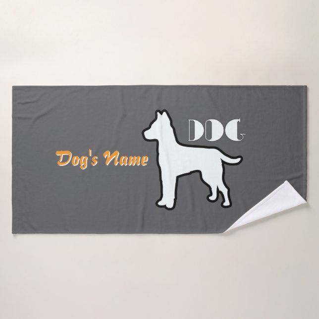 Personalisieren Sie DOG Logo Orange Doggie Badehandtuch (Badehandtuch)