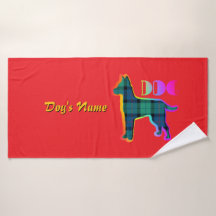 Personalisieren Sie DOG Logo Rainbow Kariert Doggi
