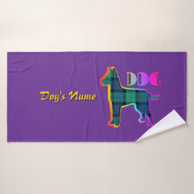 Personalisieren Sie DOG Logo Rainbow Lila Kariert
