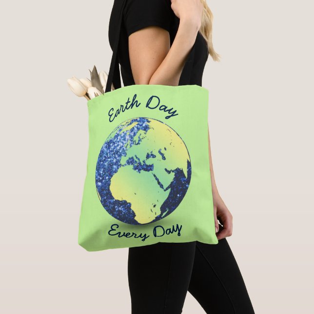 Personalisieren Sie Earth Day Blue Glitzern Globe (Von Nahem)