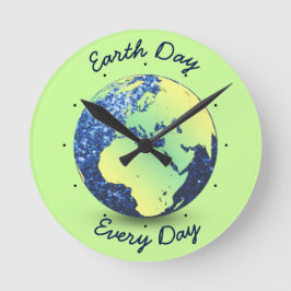Personalisieren Sie Earth Day Blue Glitzern Globe Quadratische Wanduhr