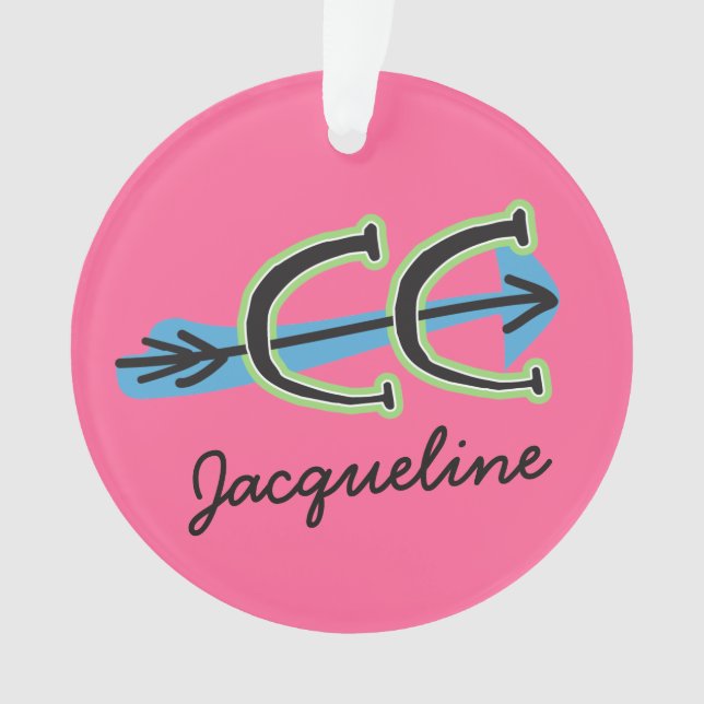 Personalisieren Sie ein Cross Country PINK Ornamen Ornament (Vorderseite)