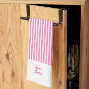 personalisieren Sie ein Geschenk mit rosa gestrich Geschirrtuch