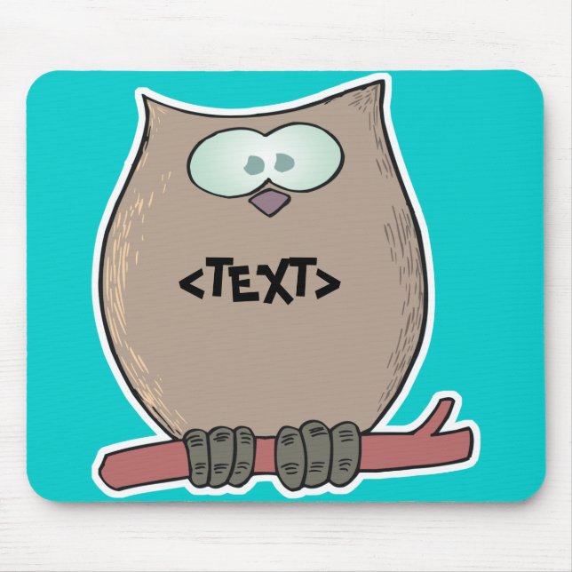 Personalisieren Sie eine Eule, <TEXT> Mousepad (Vorne)